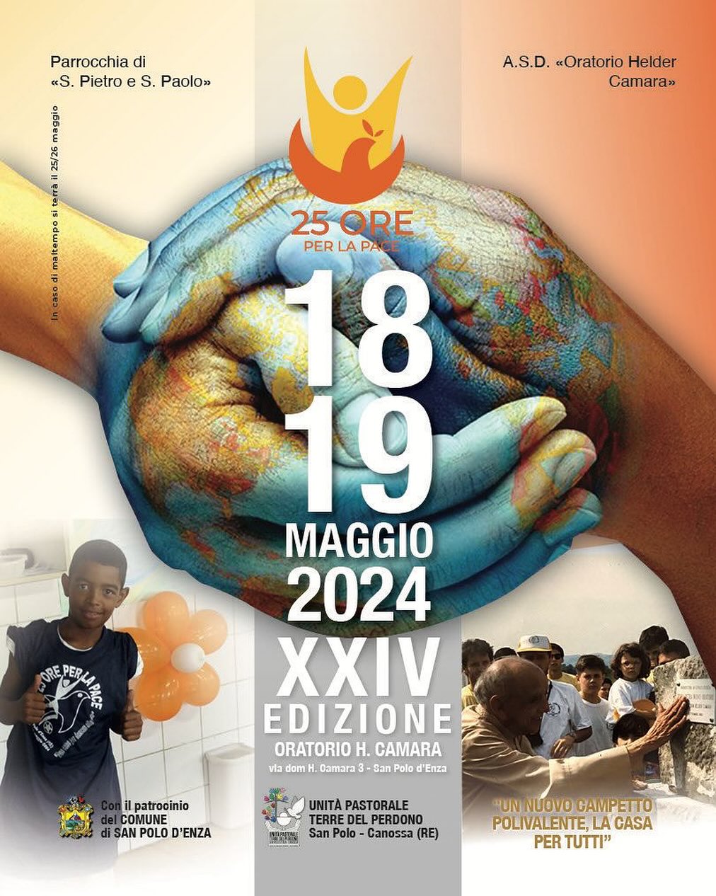25 ore per la pace 18 e 19 maggio 2024 XXIV Edizione oratorio H. Camara 